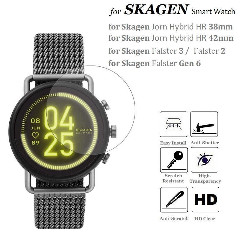 3PCS Ʈ ġ ũ ȣ Skagen Falster Gen 6 Falster 3/2 Jorn Hybrid HR 38mm 42mm ȭ  ȣ ʸ
